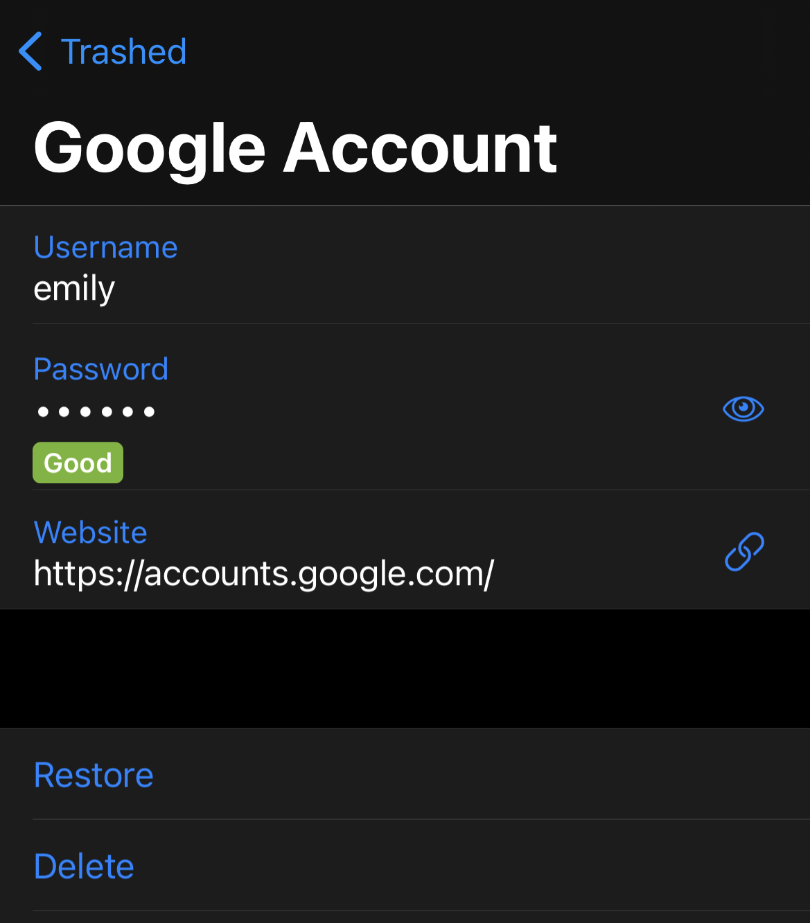 Delete an Item from Enpass permanently on iOS device